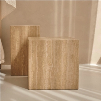 Classic Travertine Cube  Coffee Table