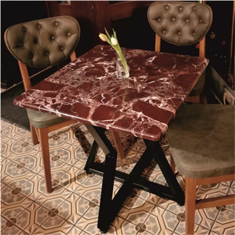 Red Rosso Levanto Marble  Coffee Table