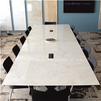 White Marble Meeting Table, Office Table Tops