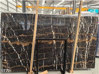 Black Gold Marble Slabs Ouro Negro Tp Golden Portoro