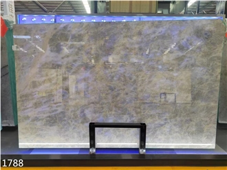 China Blue Crystal Onyx Slabs Wall Tiles