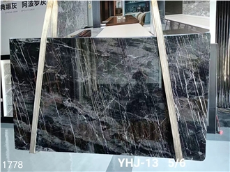 Damasta Silver Grey Marble Slabs Kreta Crete Emperador Black