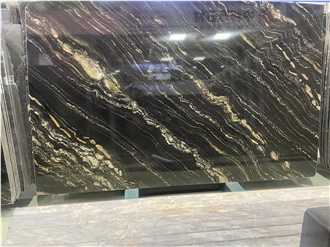 Nero Portoro Fantasy Black Gold Flower Granite Slabs