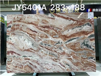Arabescato Orobico Rosso Marble Polished Slabs