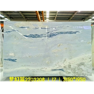 Backlit Blue Sky Marble Slabs
