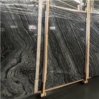 Black Wooden Marble Stone Slabs, Wall Tiles