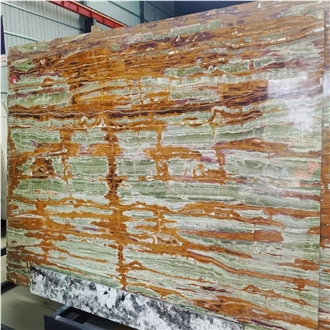 Emerald Green Gold Onyx Slabs