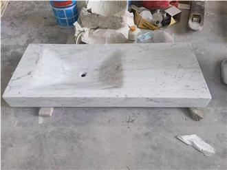 HRST Nature Carrara Marble White Bathroom Countertop On Sale
