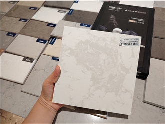 Fendi White Engineered Marble Slab Wall Floor