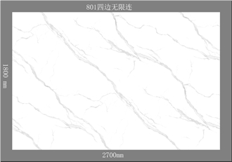 Glazed Marble-Look Wall Tiles, Artificial Carrara Quartz Slabs