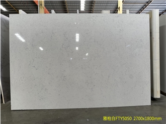 Yabo White Engineered Marble Slab Wall Floor