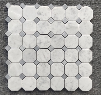Bianco Carrara Marble Octagon Mosaic Tiles
