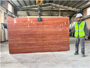 Red Soraya Travertine Tiles And Slabs