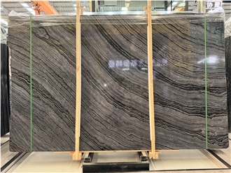 China Black Wooden Marble Slabs, Floor Tile
