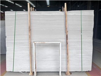 Chinese White Wooden Marble Slab For Hotel  Bathroom Tiles