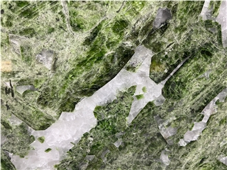 Green Quartzite With Translucent Cyrstal Slabs