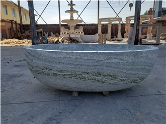 Stock Cheaper Natural Green Marble Stone Bathtub