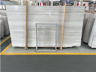 White Wood Vein Marble Slabs, Floor Tiles