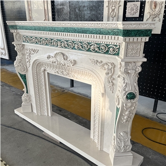 Advanced Luxury Handmade Carving Indoor Fireplace