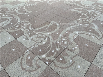 Granite Stone Square Flooring Water Jet Carpet Medallions