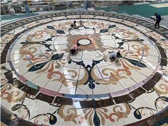 Large Area Ground Decoration Waterjet Round Medallions