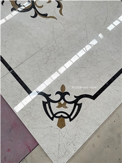 Natural Marble Water Jet Polished Inlay Flooring Medallion
