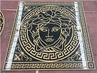Versacce Pattern Water Jet Marble Medallion Logo