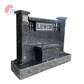Blue Pearl Granite Polished Monument With Concave Face