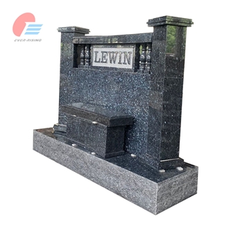 Blue Pearl Granite Polished Monument With Concave Face