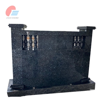 Blue Pearl Granite Polished Monument With Concave Face
