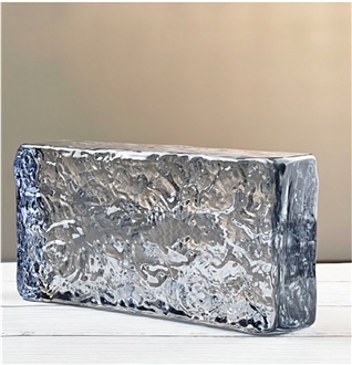 Blue Gray Double-Sided Ice Crystal Pattern Glass Bricks