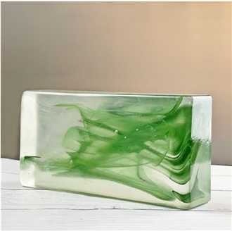 Green Cloud Solid Glass Bricks