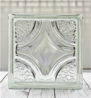 Hollow Glass Brick-Ring Diamond Pattern Building Ornaments