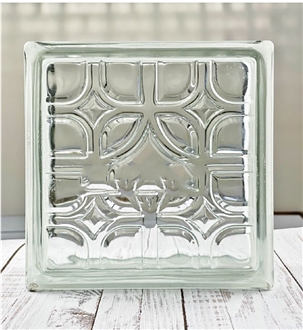 Hollow Glass Brick-Well Grid Pattern Building Ornaments