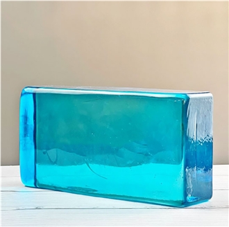 Sky Blue Solid Glass Bricks