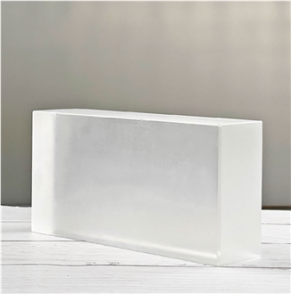 Solid Glass Brick--Frosted Straight Edge Crystal Bricks