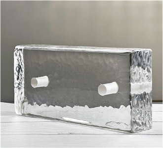 Solid Glass Brick--Perforated Fish Scale Pattern Bricks