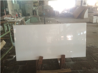 Super White Calacatta Nano Stone Slabs For Kitchen Design