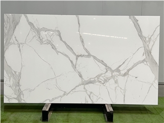 White Calacatta Nano Glass Stone Slab Nano Stone Slabs