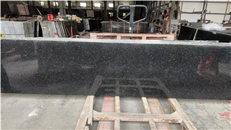 ES New Natural Black Galaxy Granite Tiles For Wall, Floor