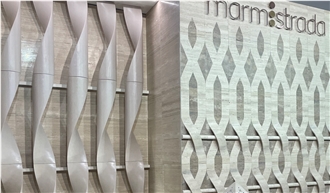 Beige Travertine And Silver Travertine Wall Panels