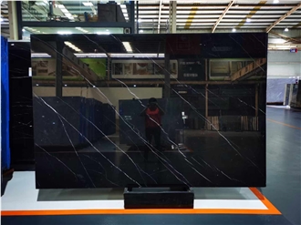 Hot Sale Nero Marquina Marble Slab Floor Tiles