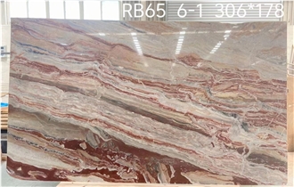 Arabescato Orobico Rosso Marble Slabs Commercial Kitchen