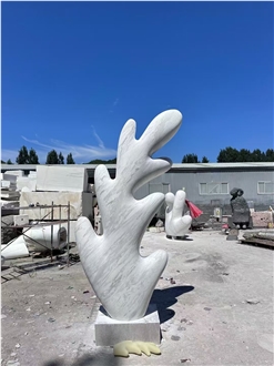 Coralline Shape White Marble For Garden Design Sculpture