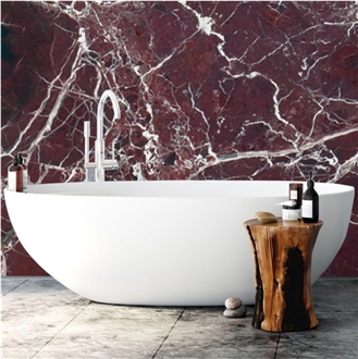 White Marble Bath Tub, Stone Oval  Bathtub