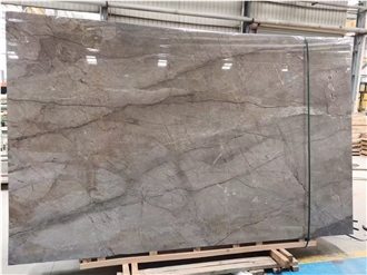 Silver River Marble Slabs Milky Way Grey Stone Floor Use