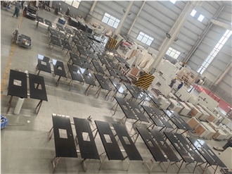 1003 Sparkle Black Quartz Artificial Stone Bath Countertop