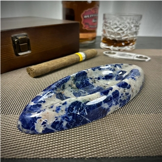 Blue Sodalite Stone Cigar Ashtray