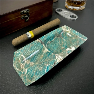 Custom Size Amazonite Granite Stone Ashtray