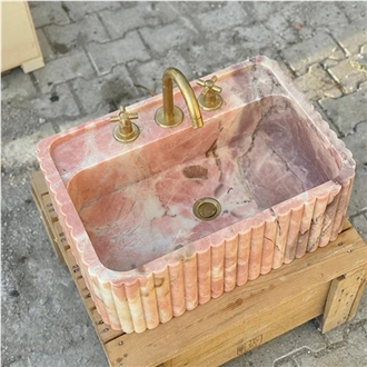 Hrst Pink Marble Vessel Sink